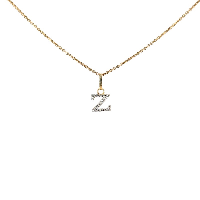 Buchstabenanhänger in 8 Karat Gold mit zirkonia GC-601G