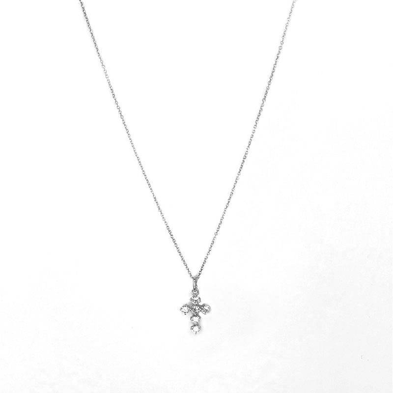 Kreuzanhänger in Silber mit zirkonia