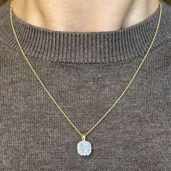 8kt Gold Rosettenanhänger mit zirkonia