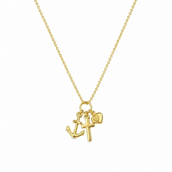 8kt Goldanhänger mit Glaube, Hoffnung und Liebe inkl. Kette