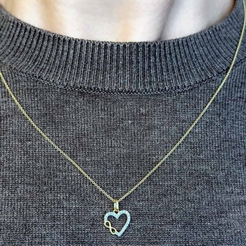 8kt Gold Herzanhänger mit zirkonia