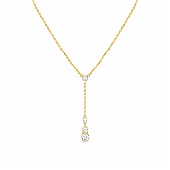 8kt Goldanhänger mit 4 zirkonia inkl. Kette