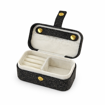 Kleines Reiseschmuckkästchen in schwarzem Glitzer