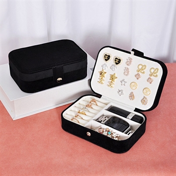 Elegantes Schmuckkästchen aus Velours - Schwarz