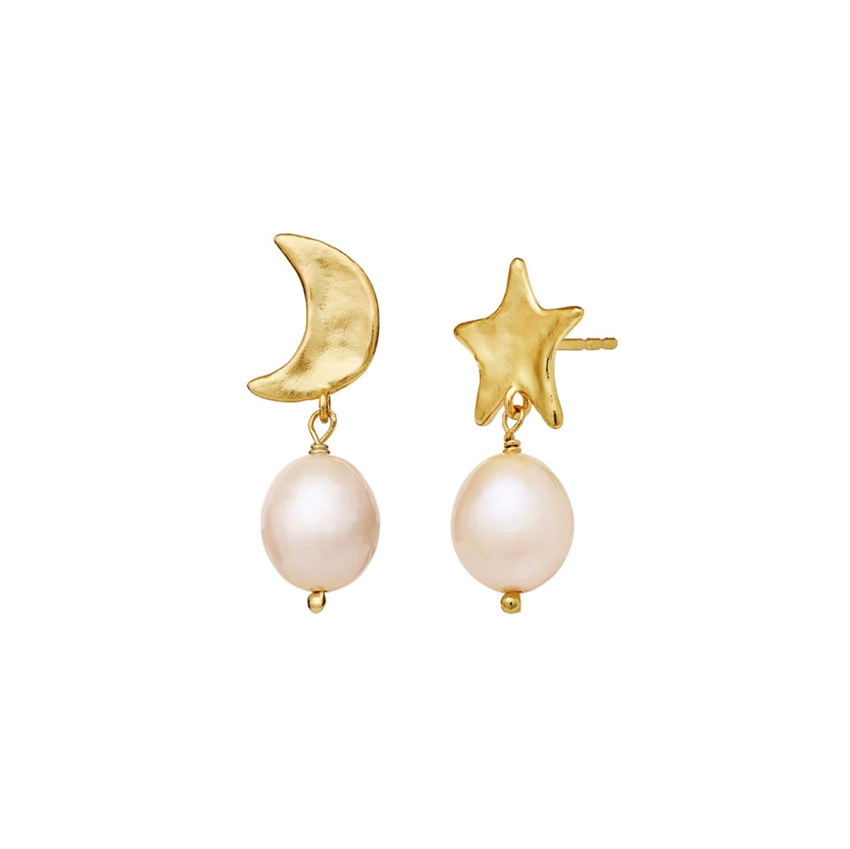 Gabrielle Ohrringe in Vergoldet Silber von Maanesten mit rosa Süßwasserperle