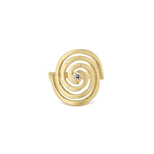 Galaxie-Ring aus vergoldetem Stahl silber von Spinning jewelry | 44731