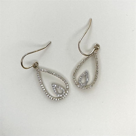 Ohrhaken in 8 kt. Gold mit zirkonia