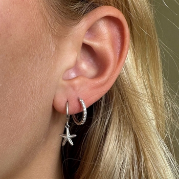 MerlePerle - Laura Hoops in silber mit Seesternen