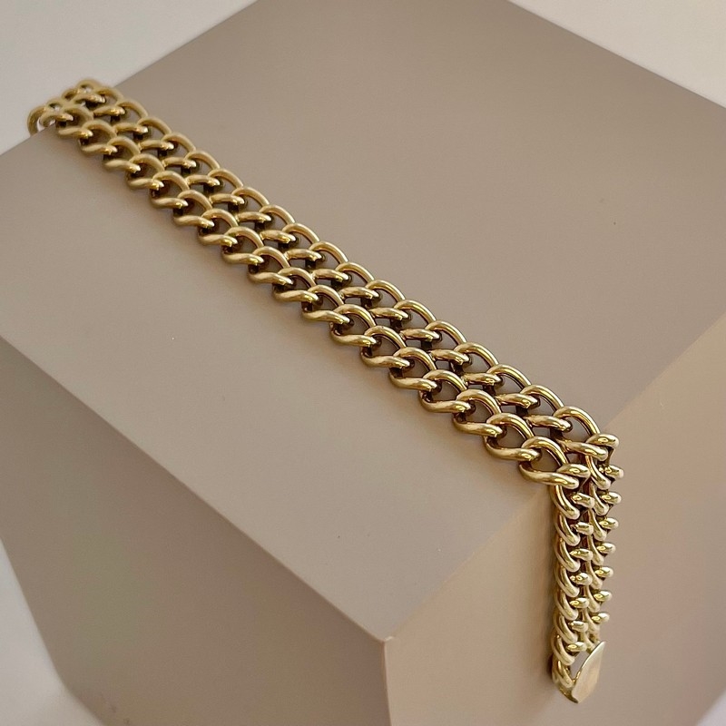 Armband in 8 Karat Gold mit doppelter Kette**