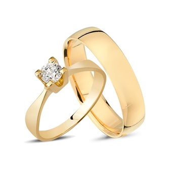 Trauringe in 14 kt Gold mit 0,25 ct L1948A4014-RG