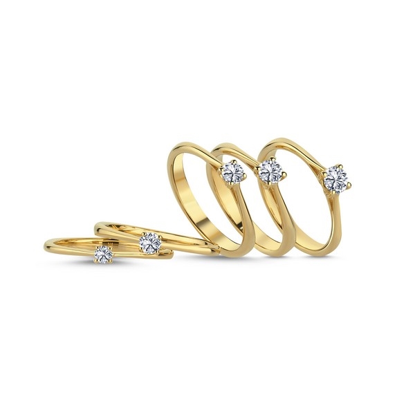 Diamantring in 14 kt. Gold mit Brillant L1961