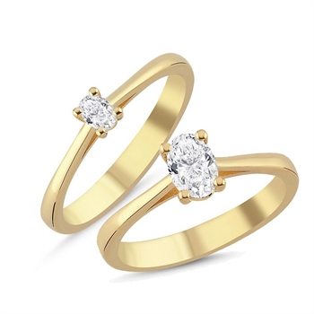 The One Oval Diamantring in 14 kt. Gold mit 0,13 - 0,50 Karat