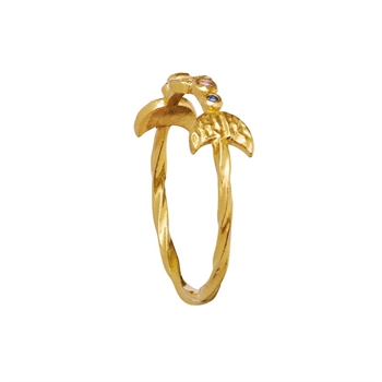 Maanesten - Lucilia ring aus vergoldetem silber mit Monden