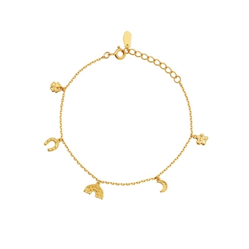 Maanesten Lucky Charm Armband aus Vergoldet Silber mit Charms