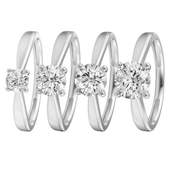 LUXURY Ring aus 14 kt Weißgold mit lab-grown Diamant 0,25-1,0 ct