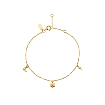 Maanesten - Addison armband in vergoldete silber