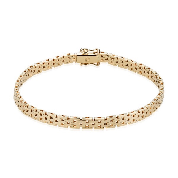 Ziegelstein armband in 14 kt Gold. 21 cm - 5 mm