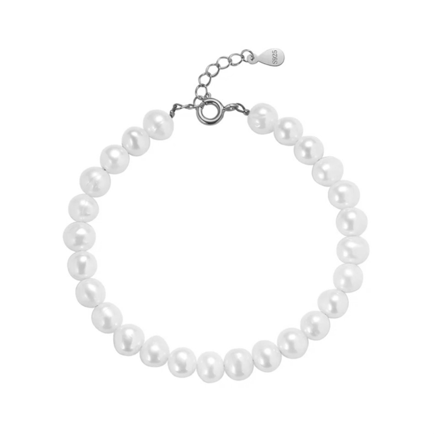 MerlePerle - Alayah Perlenarmband aus vergoldetem Silber 