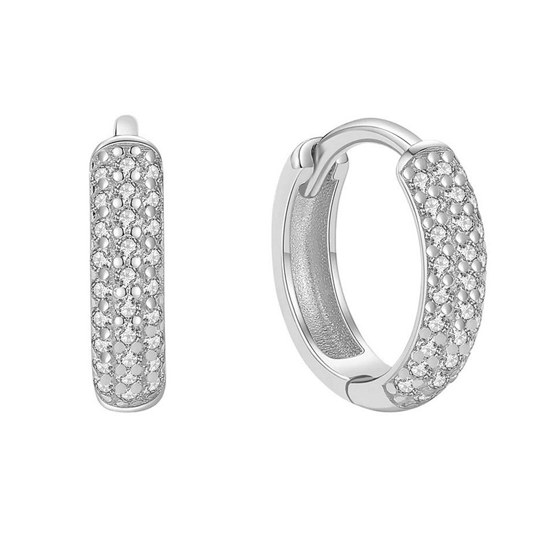 MerlePerle - Vanessa Creolen in silber mit weißen zirkonia - 8mm