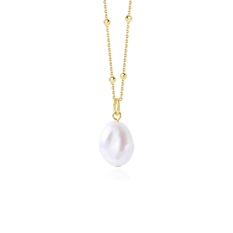 MerlePerle Einzelne Perlenkette in vergoldete MN-622-gp