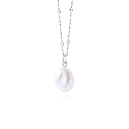MerlePerle Einzelne Perlenkette in silber MN-622-s
