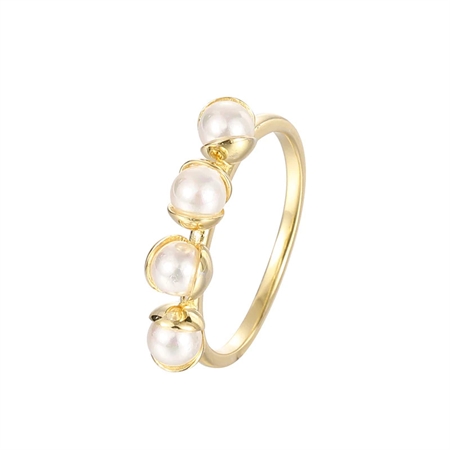 MerlePerle - Silja Perlenring in vergoldete silber mit Perlen