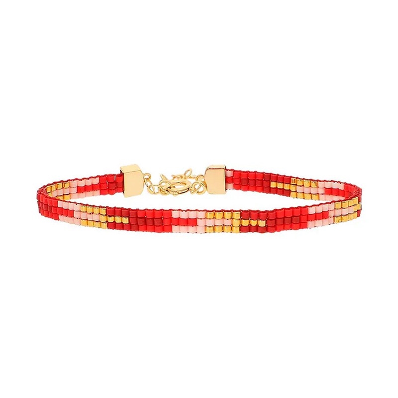 Nuni - Mary Armband in vergoldetem Silber - Red