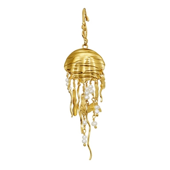 Maanesten - Masie Single ohrring vergoldete silber mit Perlen