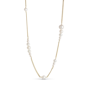 Enamel Carmen-Halskette mit Perlen in vergoldete silber N117G