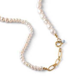 Vergoldete Halskette Pearlie von Enamel | N67G