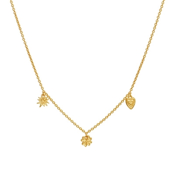 Maanesten Nanna Halskette in Vergoldet Silber mit drei Anhängern