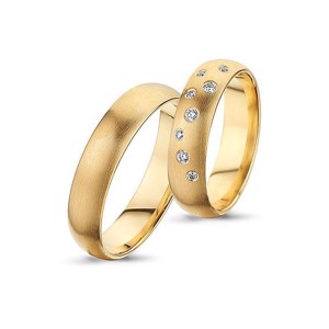 Ringe aus 14 Karat Rotgold - 8 Diamanten im Damenring