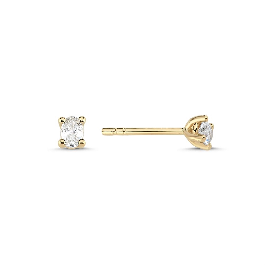 The One Oval Diamant Ohrringe in 14 kt. Gold mit insgesamt 0,26 - 0,66 Karat