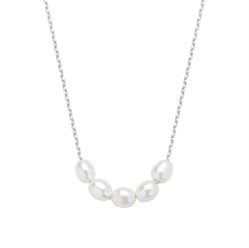 MerlePerle - Pearlie Halskette aus vergoldete silber mit Perlen