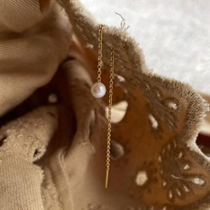 Ohrringkette in Vergoldet mit Perle von Heiring