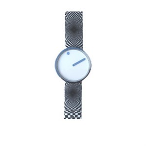 Picto - Kariertes Uhr mit weißem Zifferblatt 40mm**