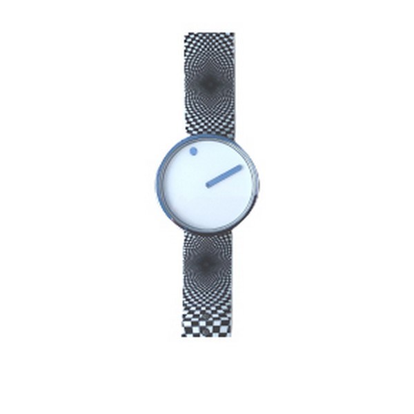 Picto - Karierte Uhr mit weißem Zifferblatt 40mm**