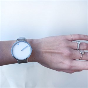 Picto - Karierte Uhr mit weißem Zifferblatt 40mm**