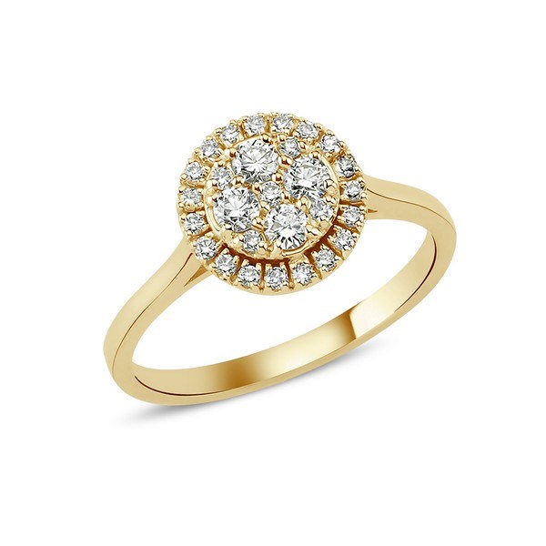 Posh 14 kt Goldring mit insgesamt 0,45 ct. Brillanten