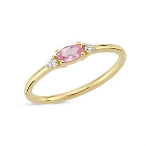 Petit oval - Ring mit rosa Saphir aus 14 kt. Gold | R1111