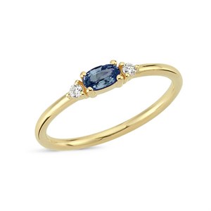 Petit oval - Ring mit blauem Saphir aus 14 kt. Gold | R1111