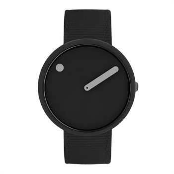 Picto OCEAN GHOST NET Uhr mit Shark Grey Zifferblatt und Manta Ray Black Uhrenarmband