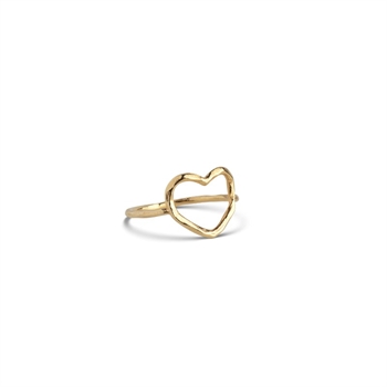 Organic Heart ring aus vergoldetem silber von Enamel R87GM bei Schmuckzentrum