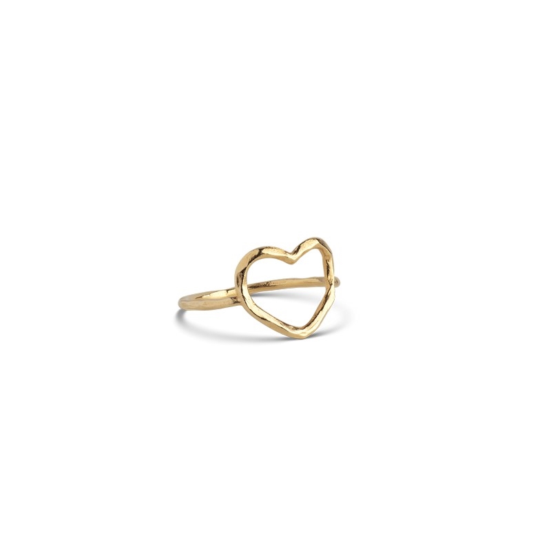 Organic Heart ring aus vergoldetem silber von Enamel R87GM bei Schmuckzentrum
