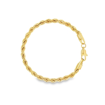 Cordel Armband aus Stahl in 18 kt vergoldet in 5 mm von Rico's