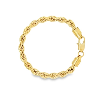 Cordel Armband in 7 mm vergoldetem Stahl von Rico's