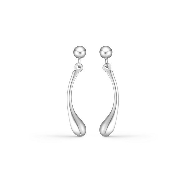 Glänzende Ohrringe mit Tropfen silber von Randers Silber 245213