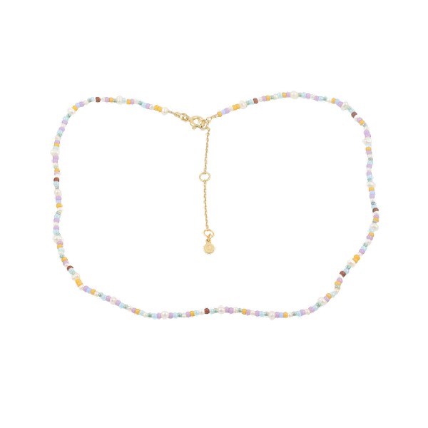 Hultquist - Rhea Halskette aus vergoldete silber mit Süßwasser- und Miyuki-Perlen S08170 G