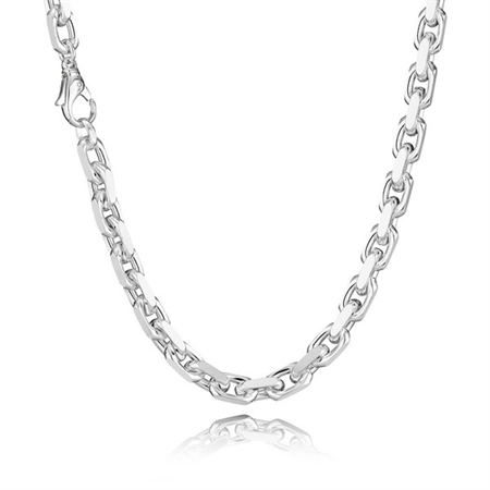 Ankerfacette Halskette in Silber(Verschiedene Größen und Längen)