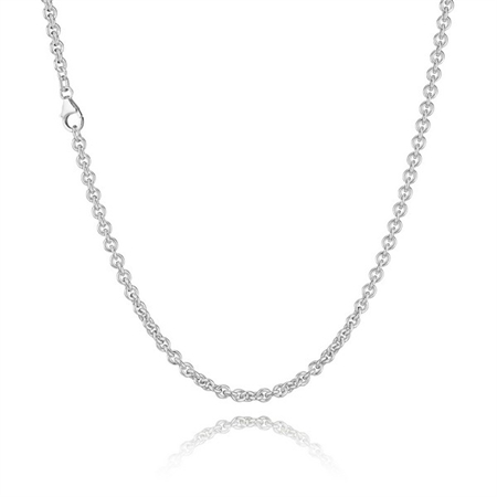 Anker rund in silber rhodiniert in 0,4 Draht von 36 - 60 cm